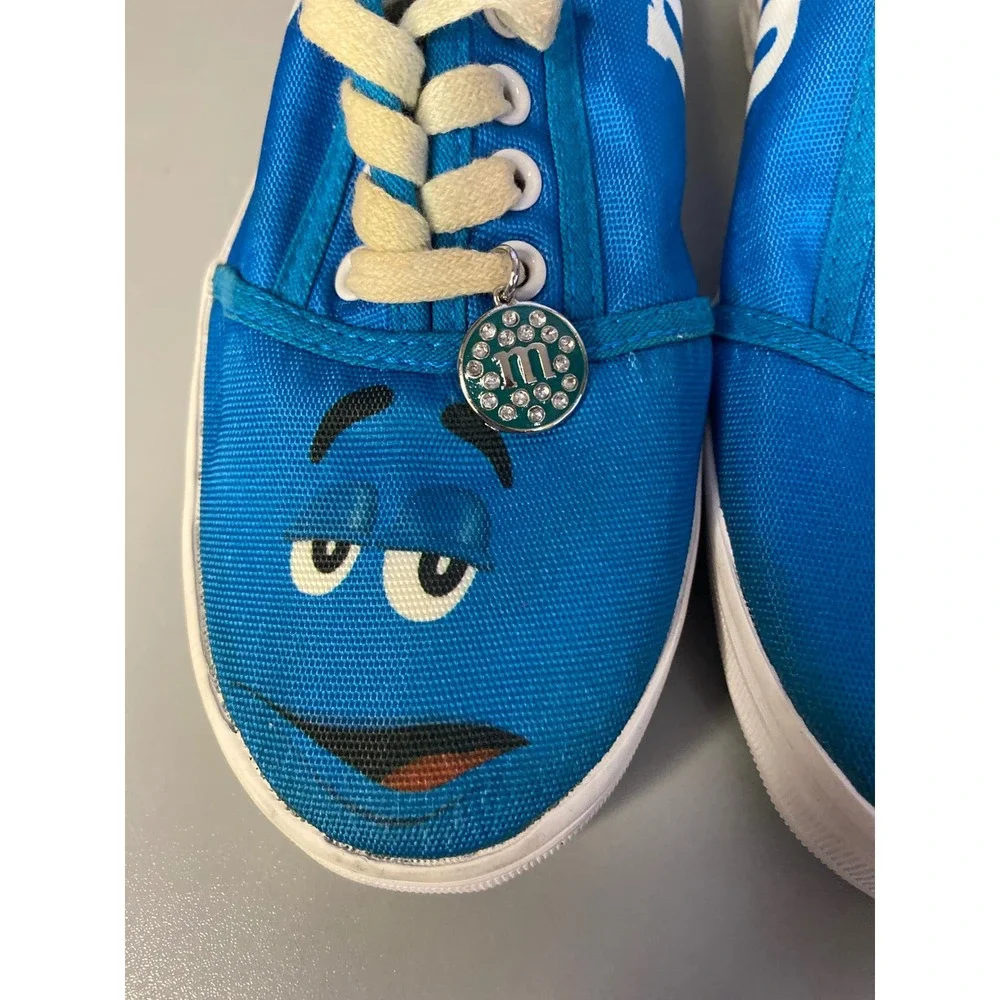 M&Ms Blue Cartoon Face Sneakers Womens Size 5.0 US‎ 3.5 UK Bradford Exchange